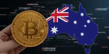 Stylised digital currency symbol with Australian flag representing new digital asset regulations.